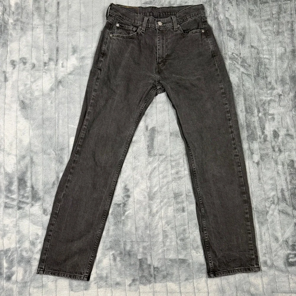 Levis 505 Regular Fit Black Denim Jeans Mens W30 L30 Straight Leg 00505-2912